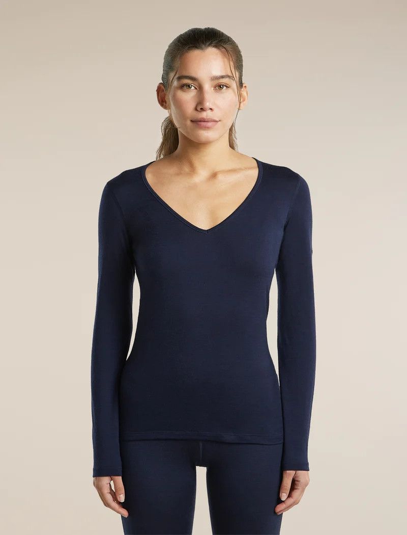 Icebreaker Women's Merino 200 Oasis Long Sleeve V-Neck Thermal Top