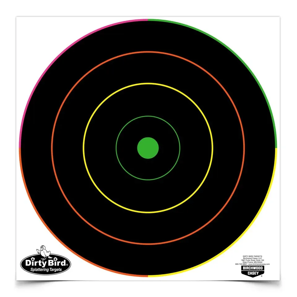 Birchwood Casey Dirty Bird 12" Multi-Colour Bullseye Target 10/Pack