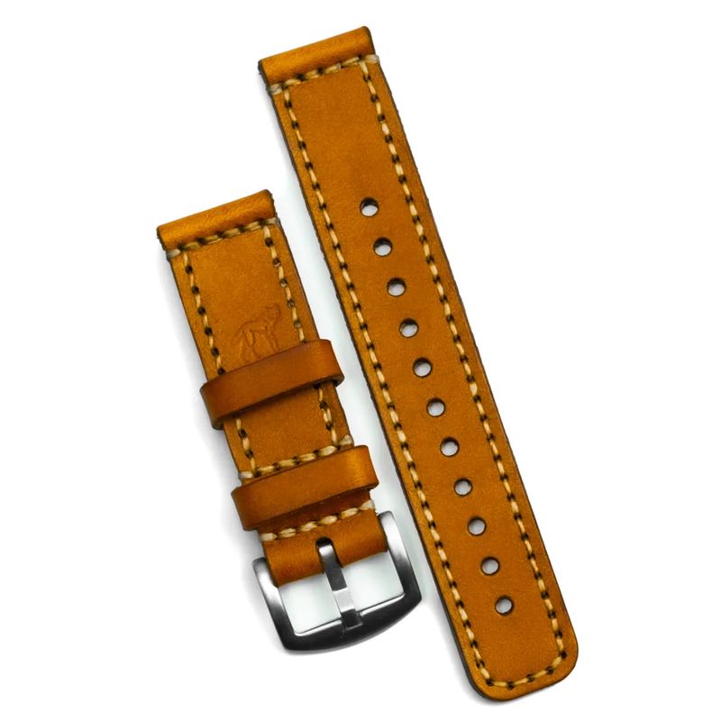 Havana Stitched Leather Watch Strap