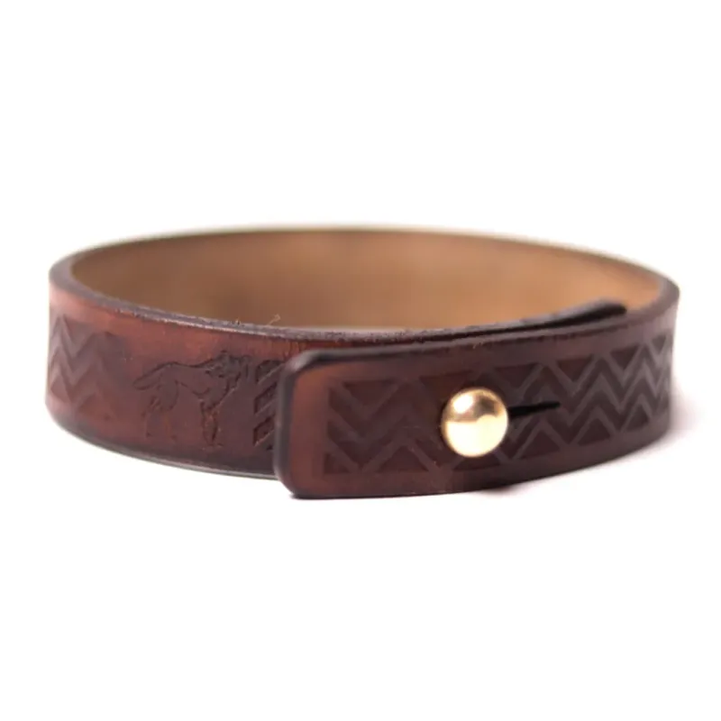 Brown &quot;Wolf&#39;s Path&quot; Leather Bracelet