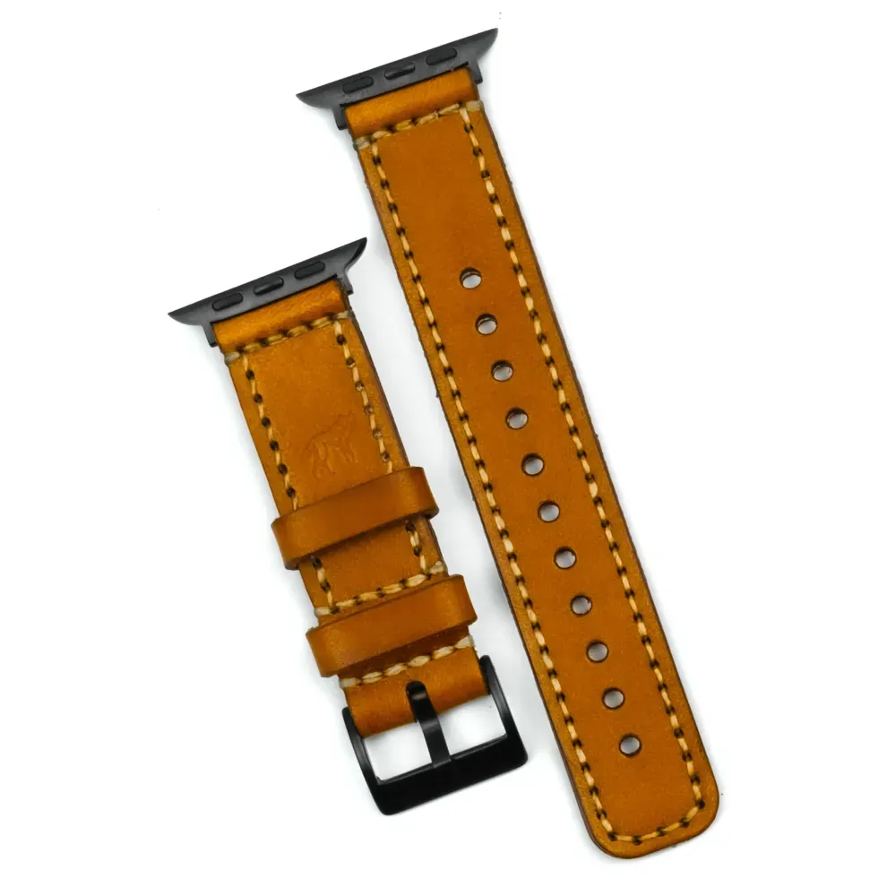 Havana Stitched Apple Watch Leather Strap