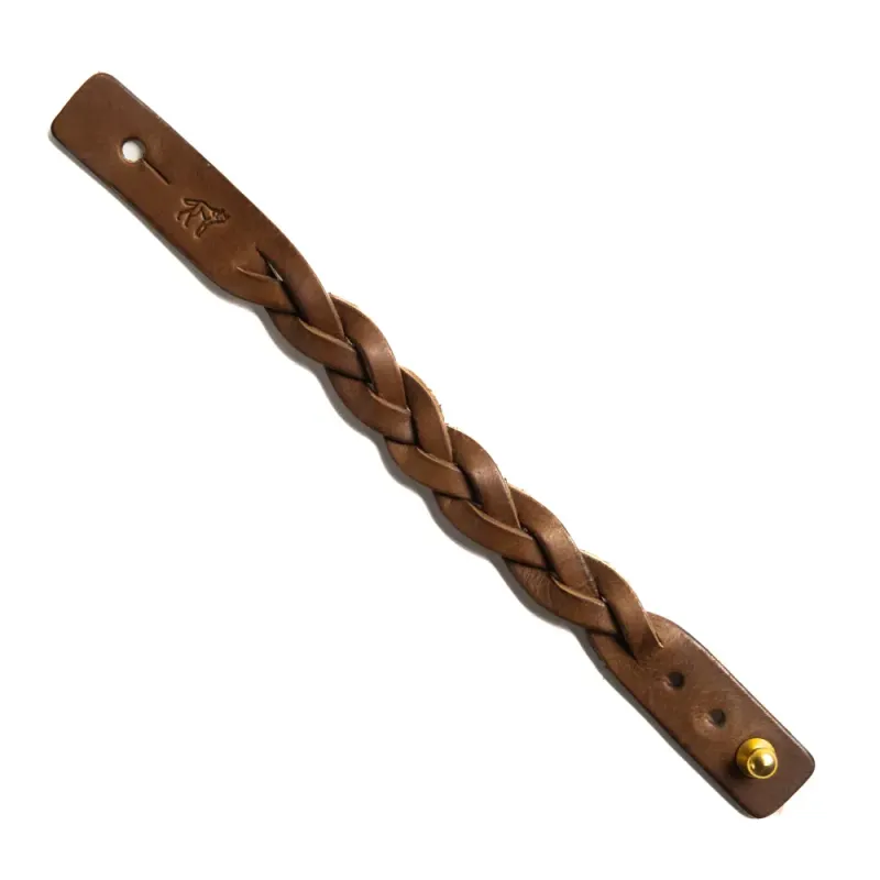 Brown Braided Leather Bracelet