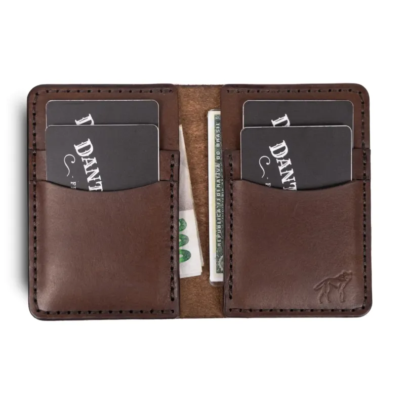 Brown Vertical Leather Wallet NO.6