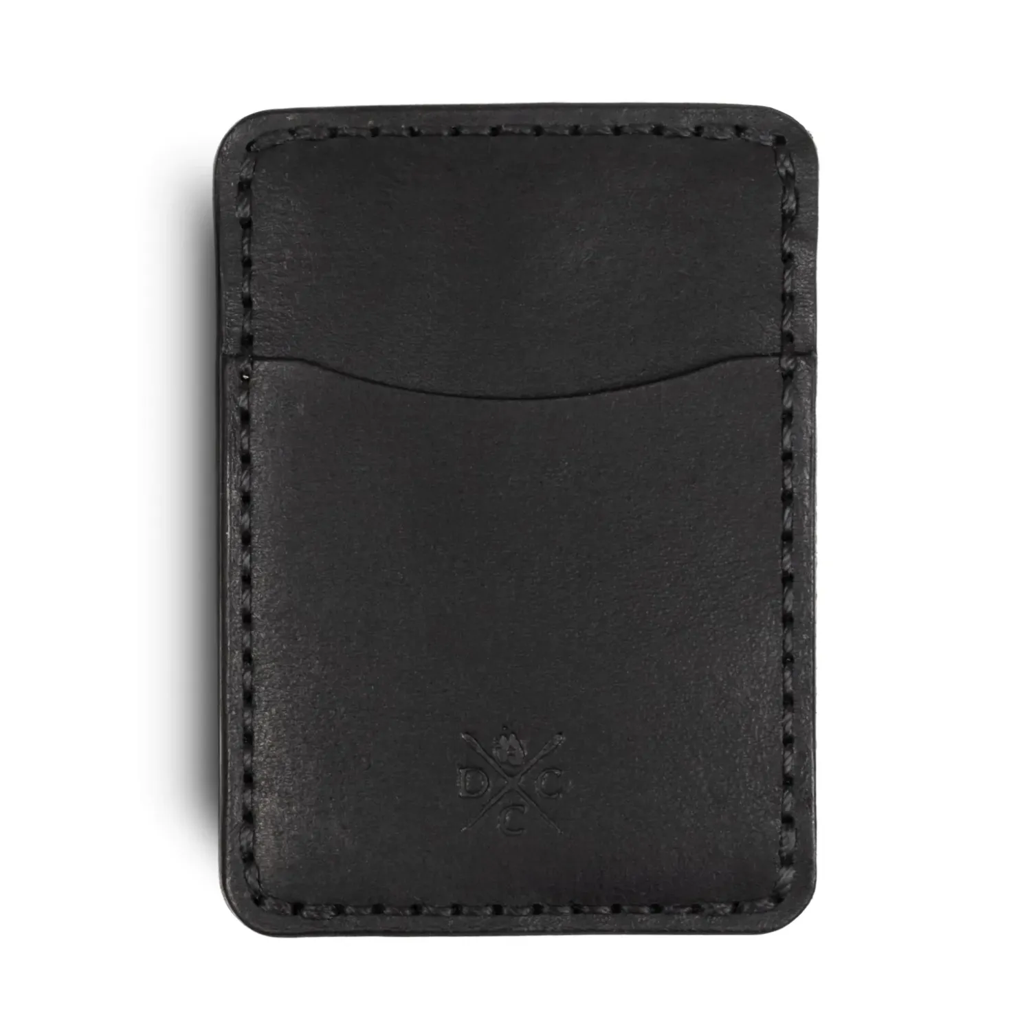Vertical Minimalist Leather Wallet No.3 – Black