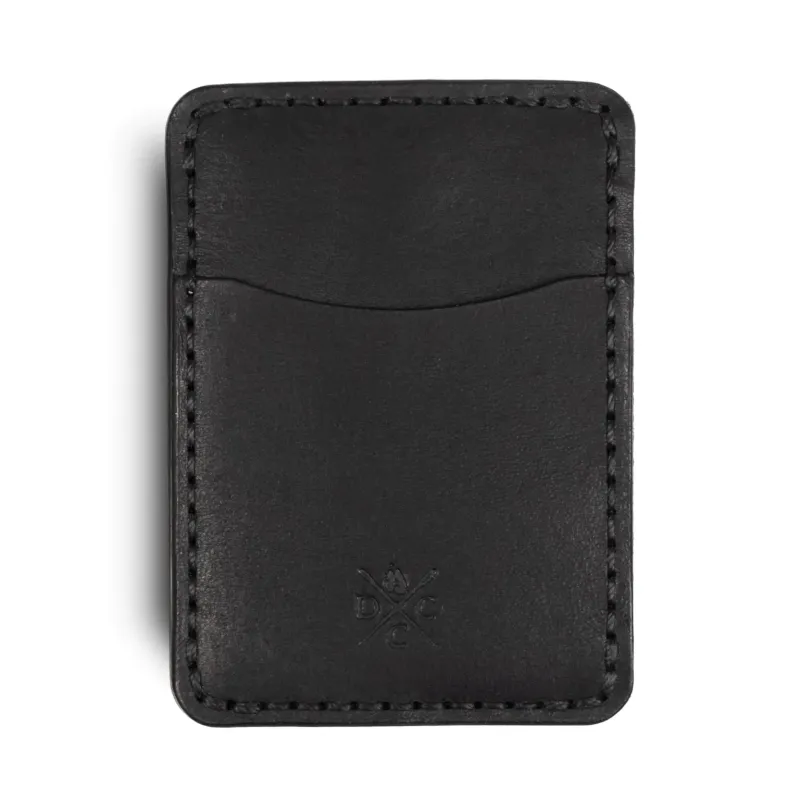 Vertical Minimalist Leather Wallet No.3 – Black