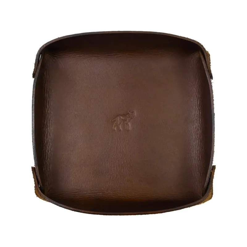 Brown Leather Desk Tray