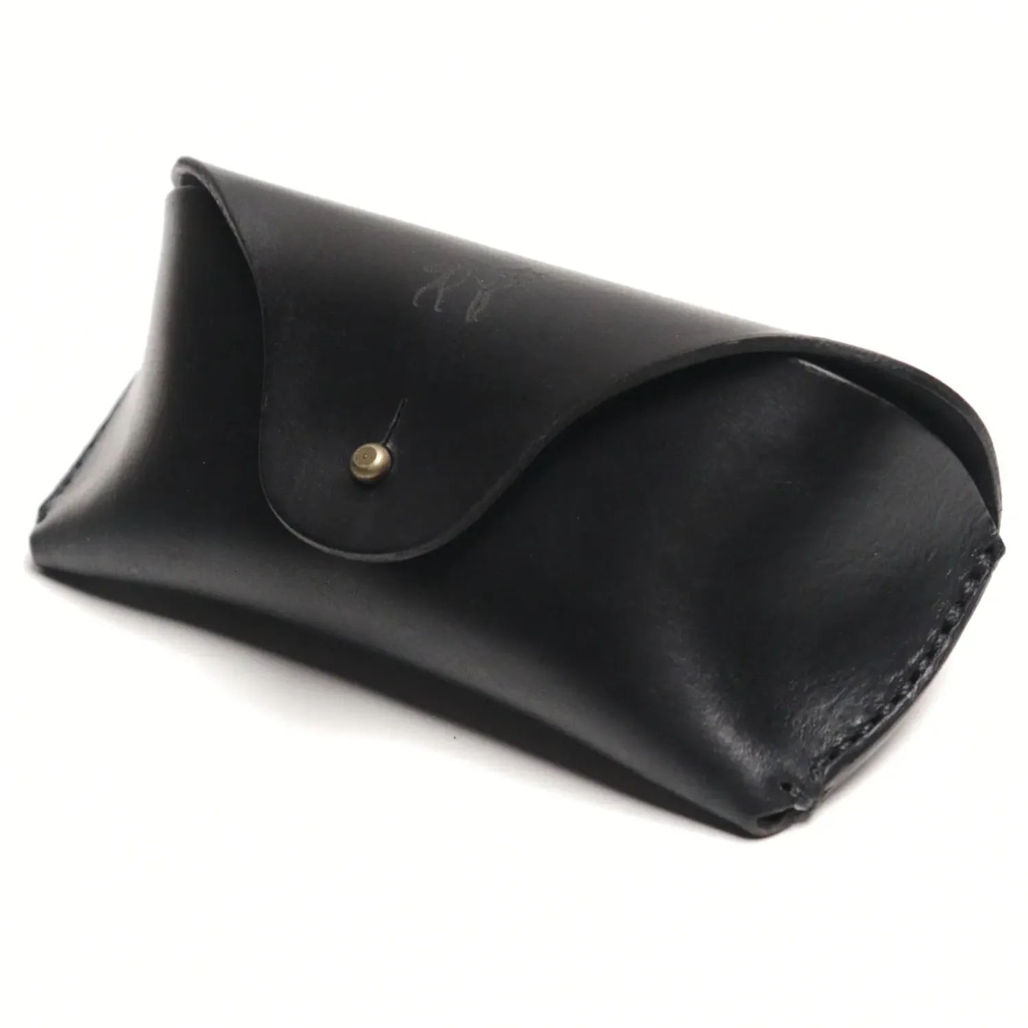 NO.8 Black Leather Glasses Case