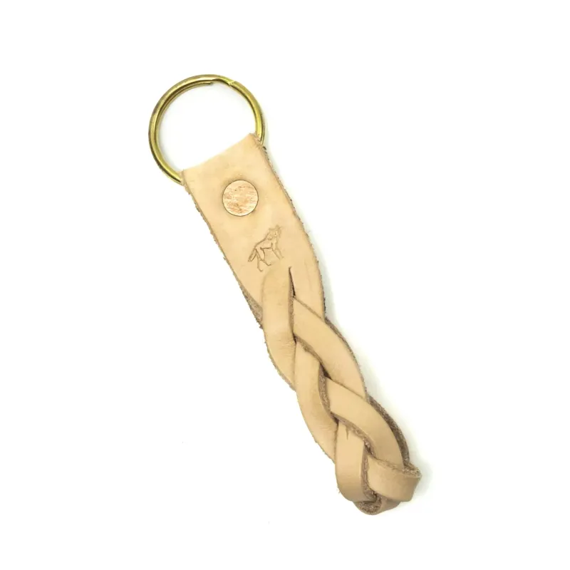 Raw Braided Leather Keychain