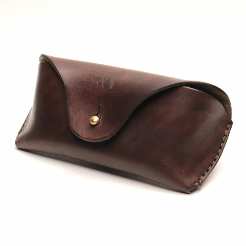 NO.8 Brown Leather Glasses Case