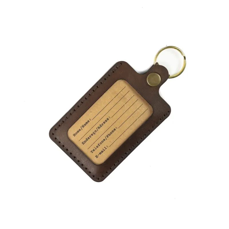 Brown Leather Luggage Tag