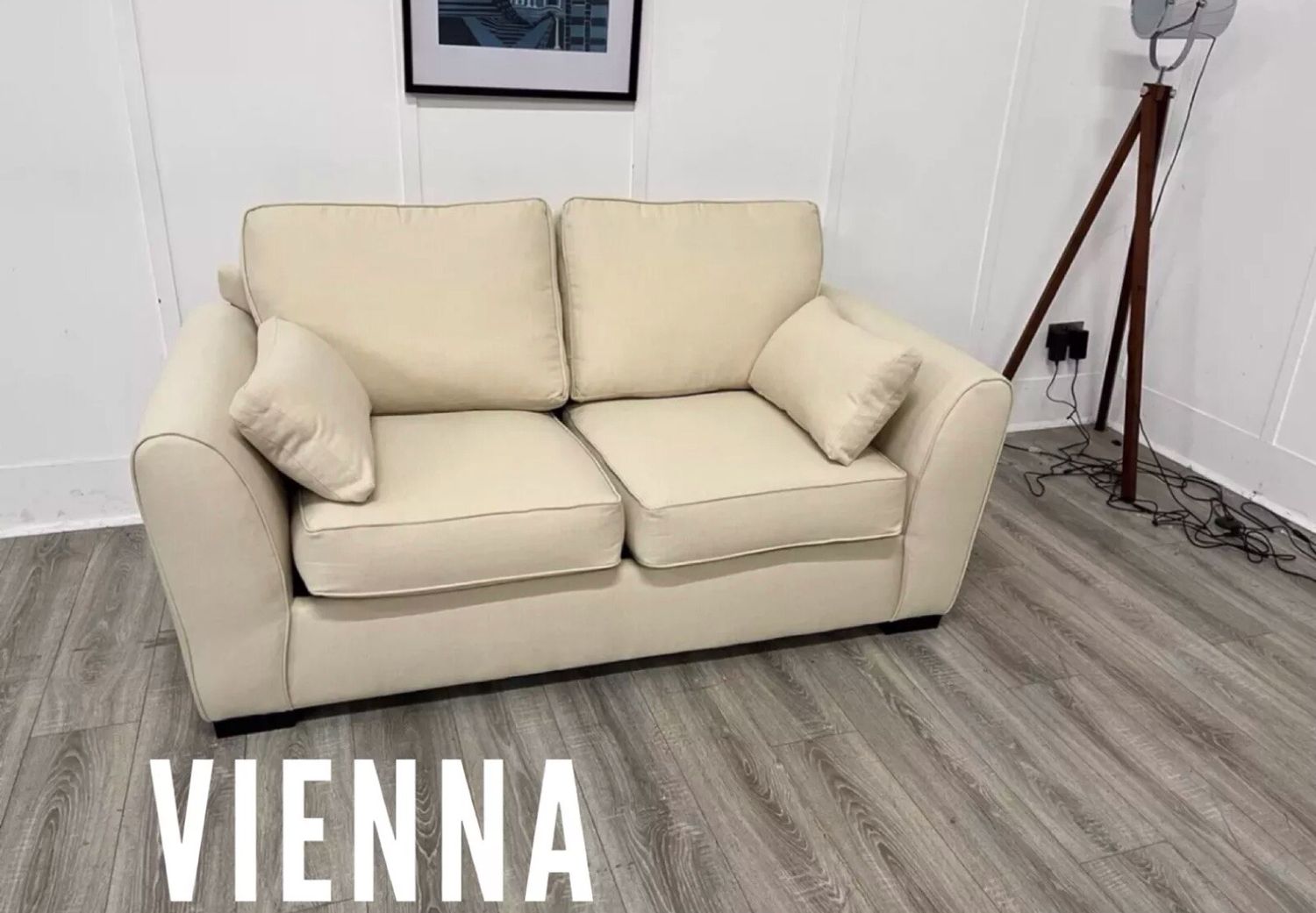 Vienna 2 Seat Sofa Bed In Cream Fabric