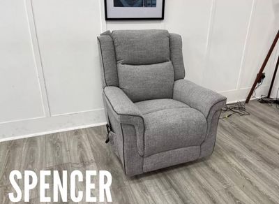 Spencer Lift & Rise Power Reclining Armchair In Grey Fabric