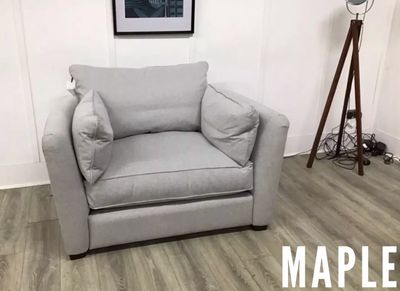 Maple Snuggle Armchair In Grey Fabric