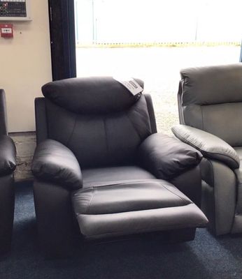 Virage Manual Reclining Armchair In Black Leather