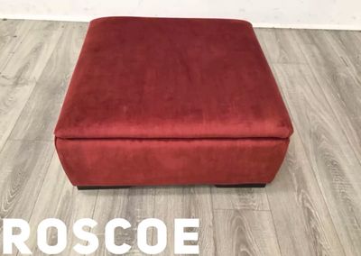 Roscoe Storage Footstool In Orange Fabric