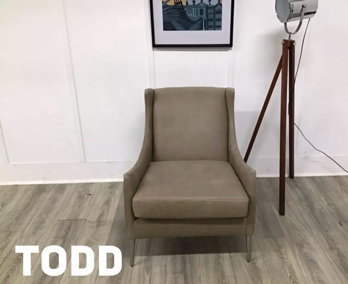 Todd Accent Armchair In Taupe Leather