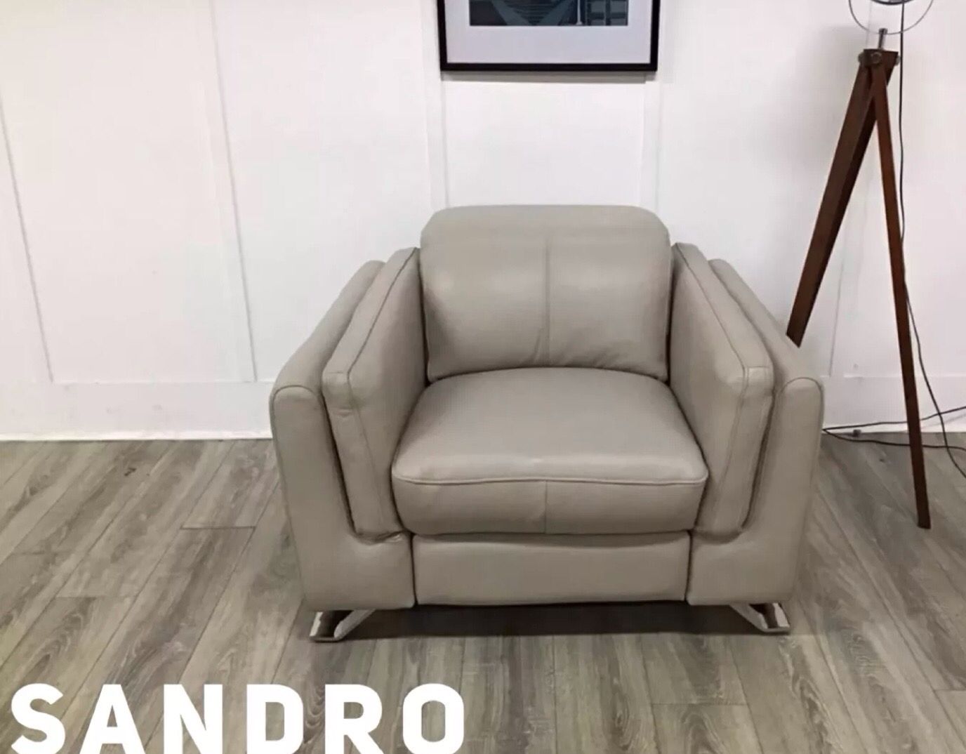 Sandro Power Reclining Armchair In Cream Leather