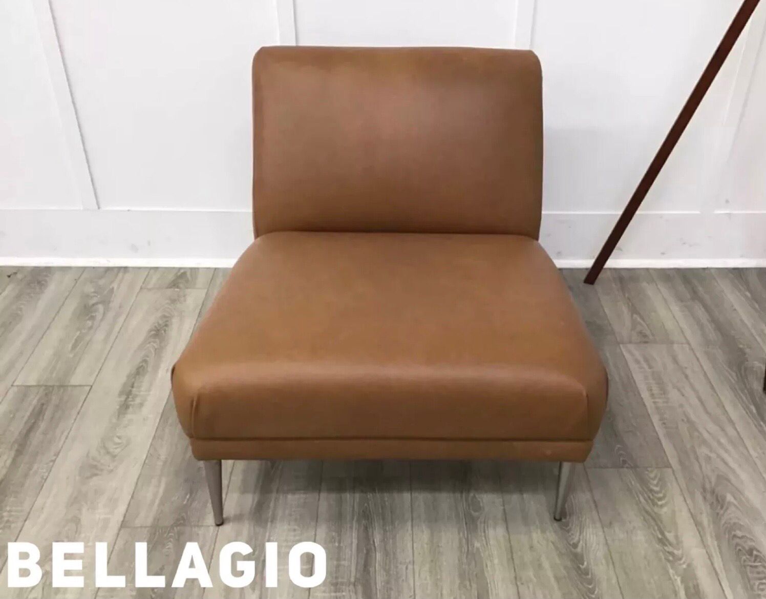 Bellagio Armless Chair In Tan Leather