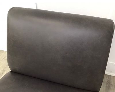 Bellagio Armless Chair In Dark Grey Leather