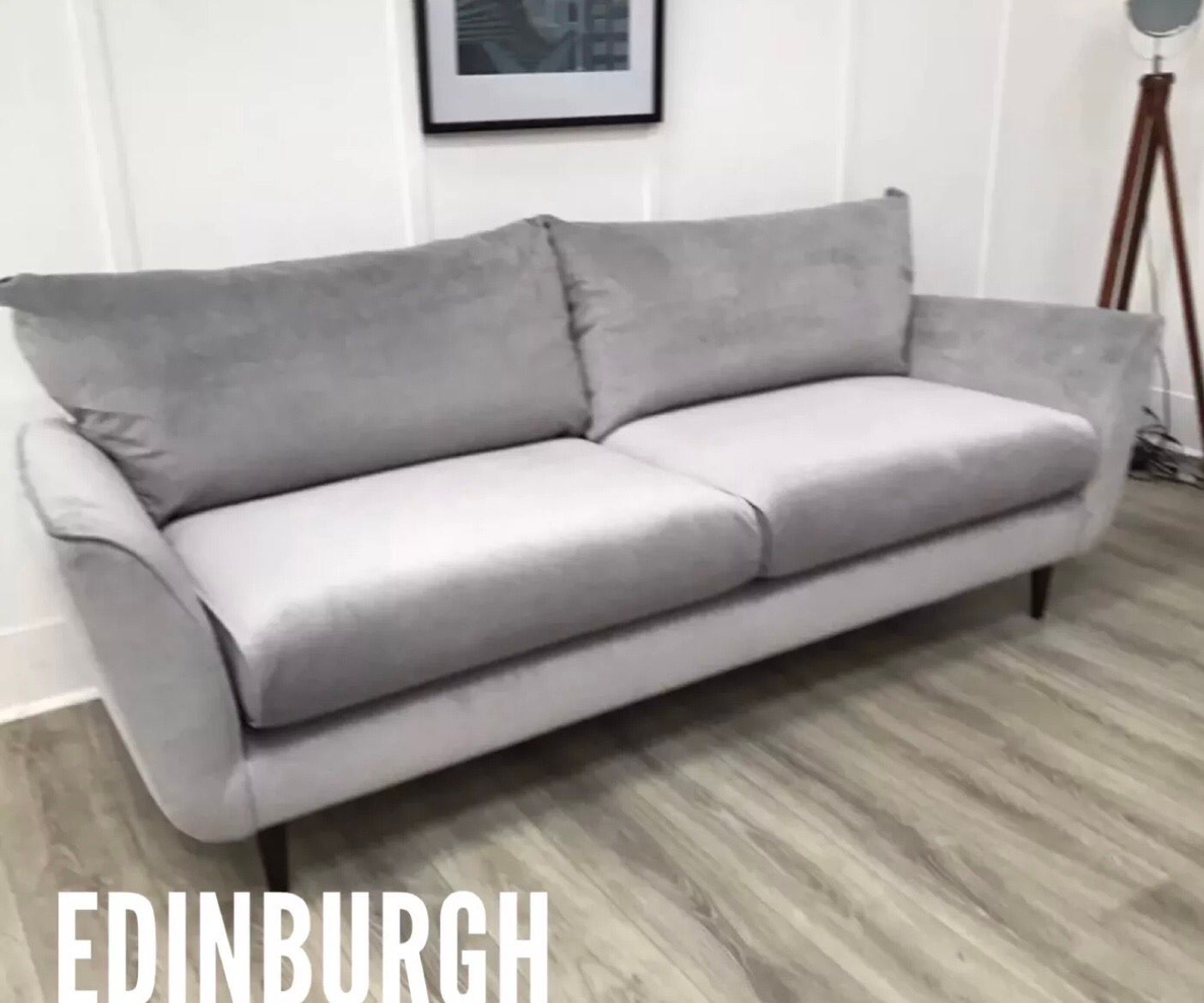 Famous Store Edinburgh 4 Seat Sofa In Light Grey Fabric