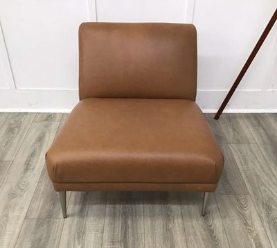 Bellagio Armless Chair In Tan Leather