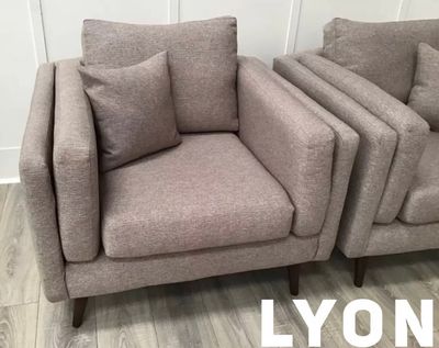 Lyon Armchair In Beige Fabric
