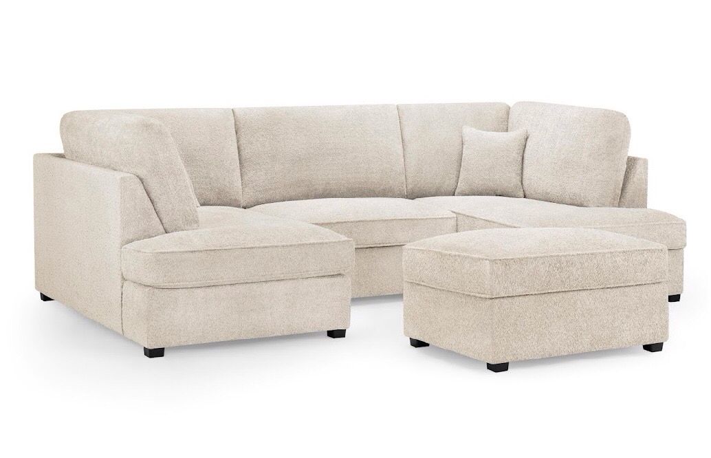 Regent U Shape Sofa & Footstool (Boucle)