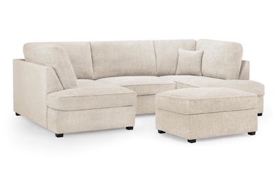 Regent U Shape Sofa & Footstool (Boucle)