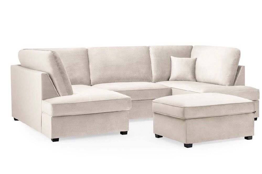 Regent U Shape Sofa & Footstool (Plush)