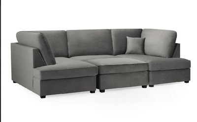 Regent U Shape Sofa & Footstool (Plush)