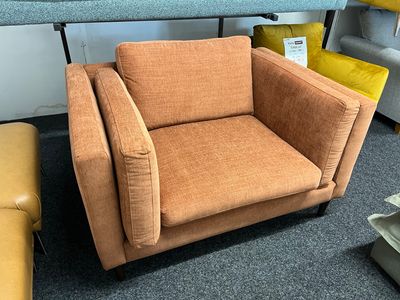 Sofa Workshop Eden Loveseat In Orange Fabric
