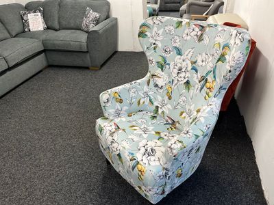 Shackleton Girona Wing Chair In Patterned Fabric