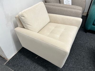 Tierra Swivel Armchair In Cream Fabric