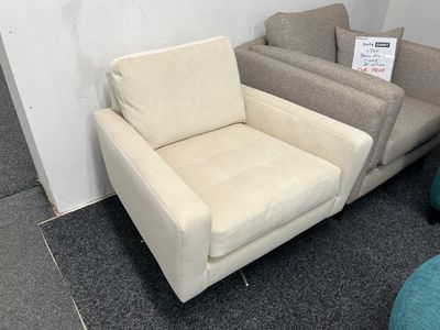 Tierra Swivel Armchair In Cream Fabric