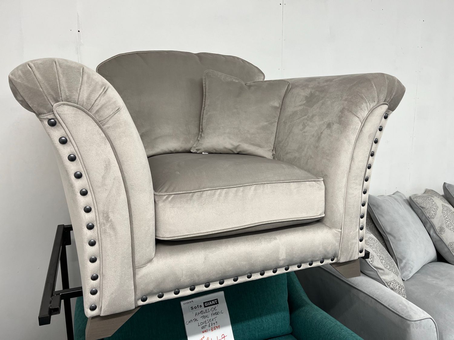 Vesper Armchair In Pebble Fabric