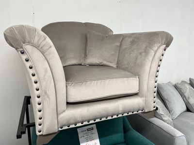 Vesper Armchair In Pebble Fabric