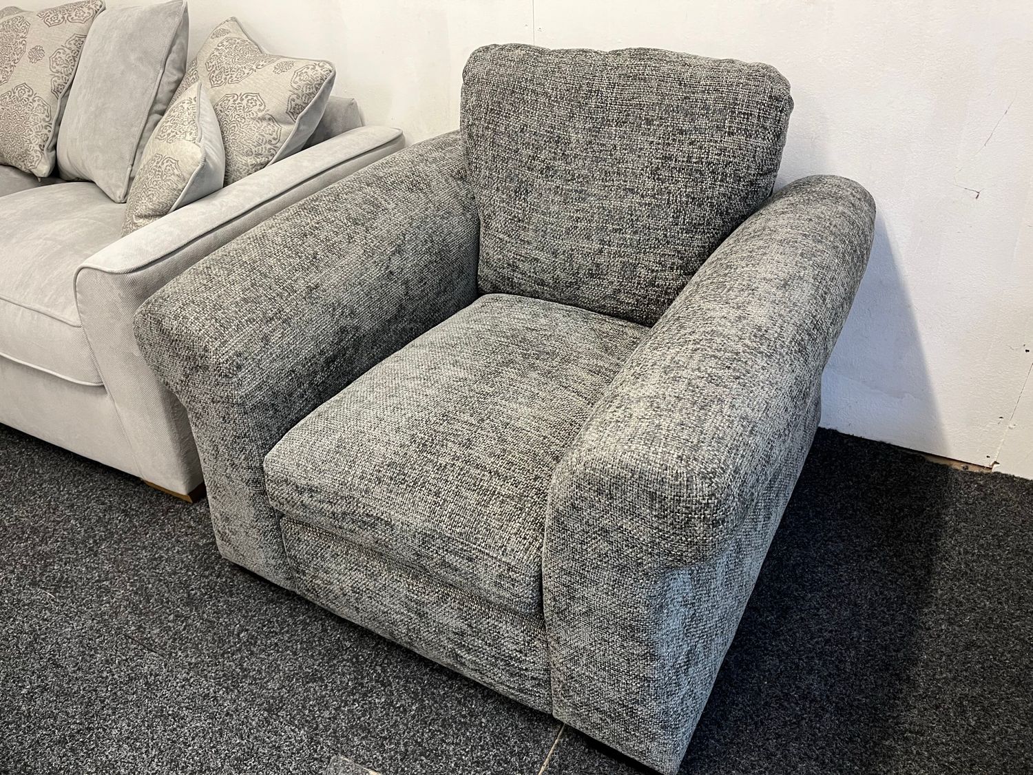 Cora Armchair In Charcoal Fabric