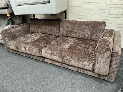 Development 4 Seat Sofa In Brown Cord Fabric