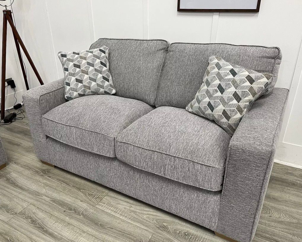 Chicago 2 Seat Sofa In Silver Fabric