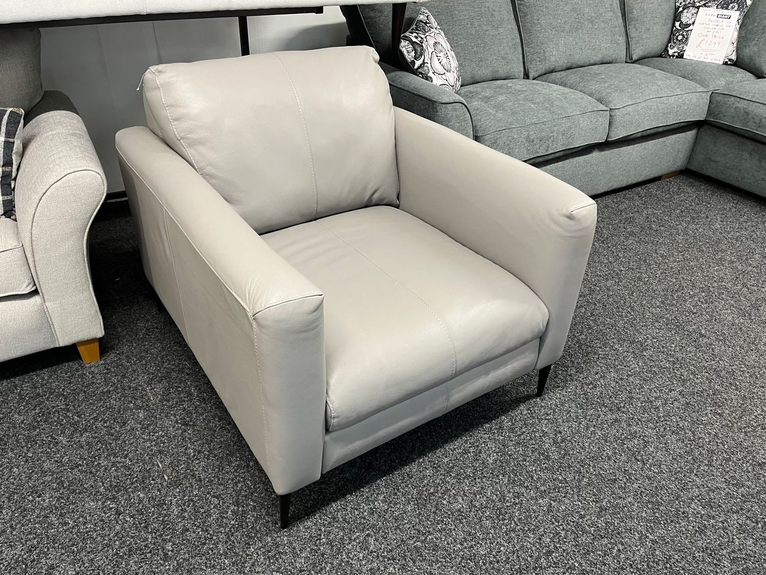 Gigi Armchair In Grey Leather