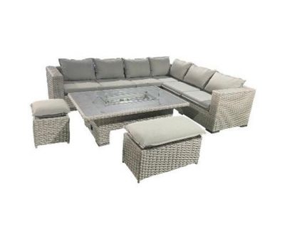 O’Neill Corner Rising Firepit Dining Set
