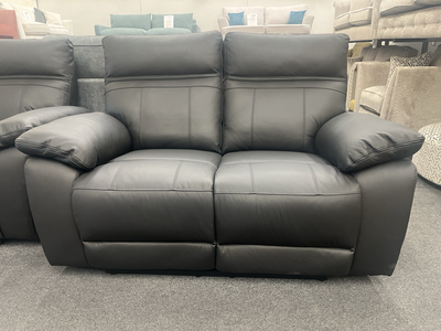 Valegro Manual Reclining 2 Seater Sofa In Black Leather