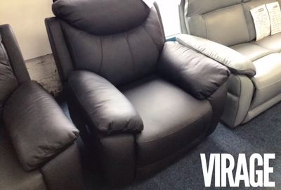 Virage Power Reclining Armchair In Black Leather
