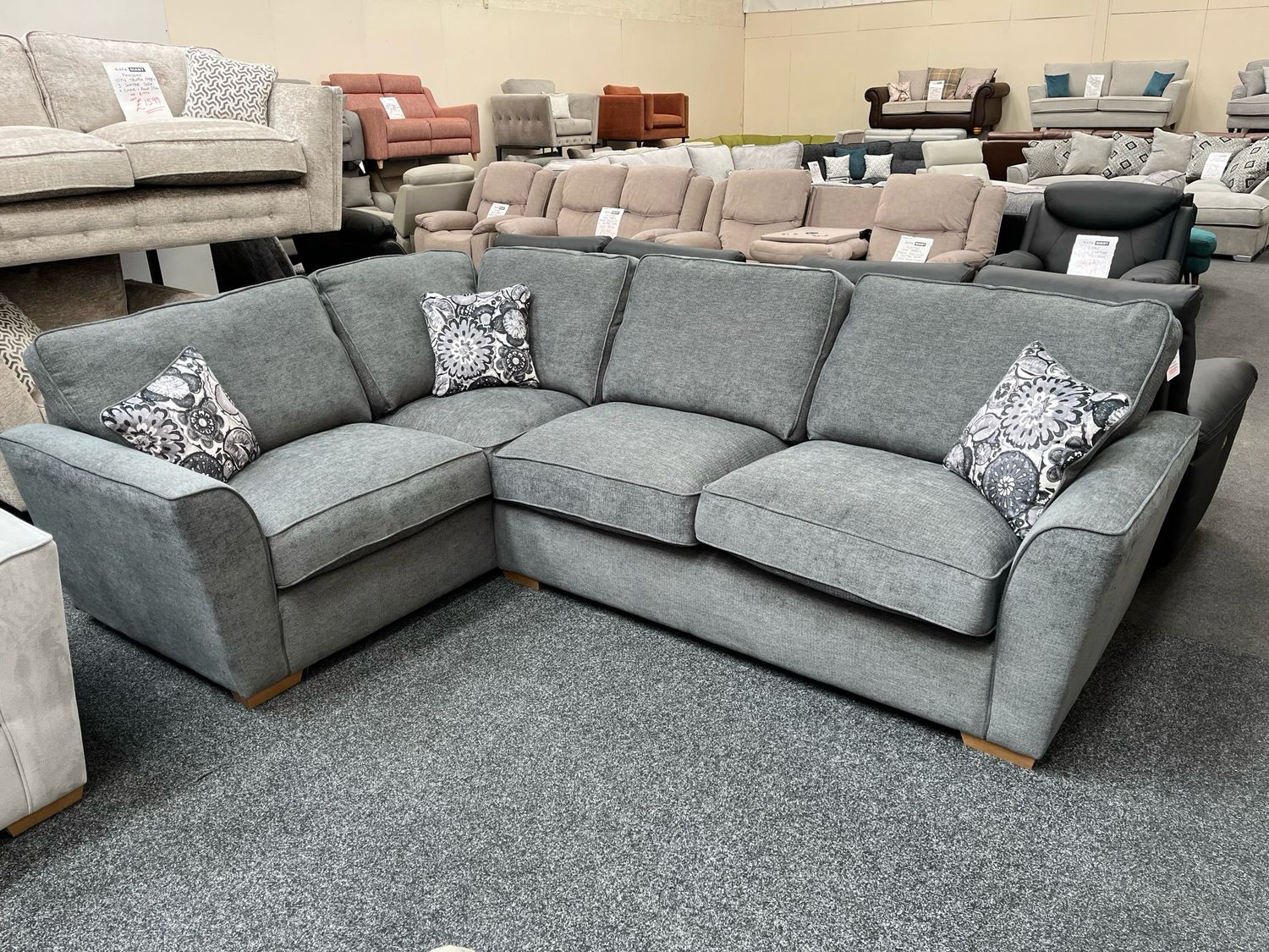 Fantasia LHF Corner Sofa In Charcoal Fabric