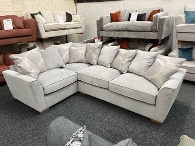 Fantasia LHF Corner Sofa In Silver Fabric