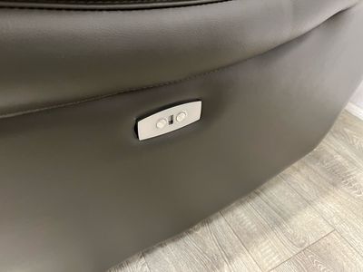 Lincoln Charcoal Grey Leather Power Reclining Sofas & Armchair