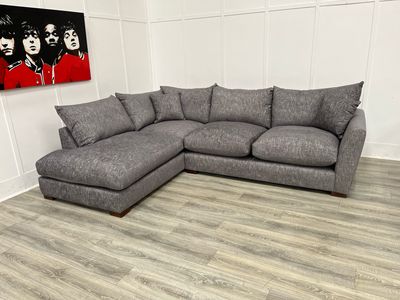 Seattle LHF Corner Chaise Sofa In Charcoal Fabric