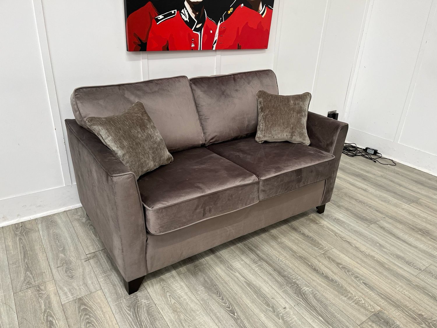 Kyle 2 Seat Sofa Bed In Mole Fabric