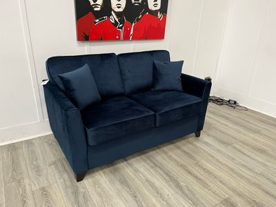 Kyle 2 Seat Sofa Bed In Navy Fabric