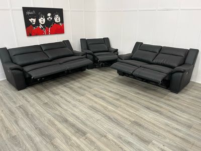 Boston Black Leather Power Reclining Range